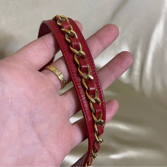 💕SOLD💕Chanel CC red quilted leather belt bag bum bag vintage - Picture 5 of 15